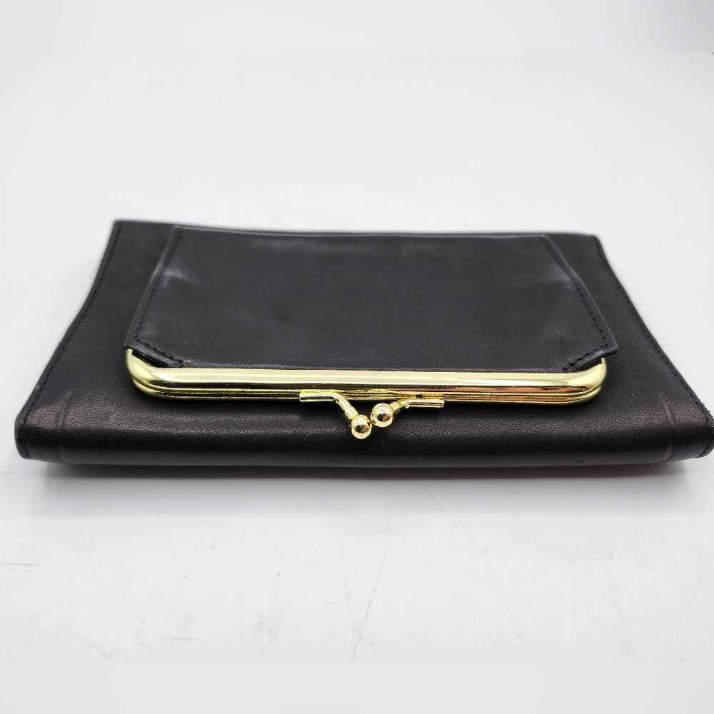 Vintage Amity Black Leather Cowhide Wallet - Picture 4 of 7